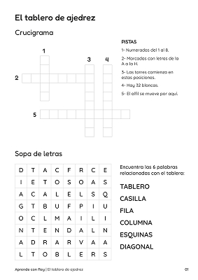 Ficha descargable PDF: El tablero de ajedrez y coordenadas para clases